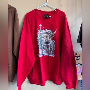 Highland cow Christmas 🎄 Holiday Sweatshirt Size 3X